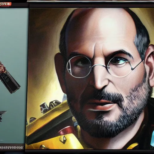 Image similar to Warhammer 40k Steve Jobs, photorealistic