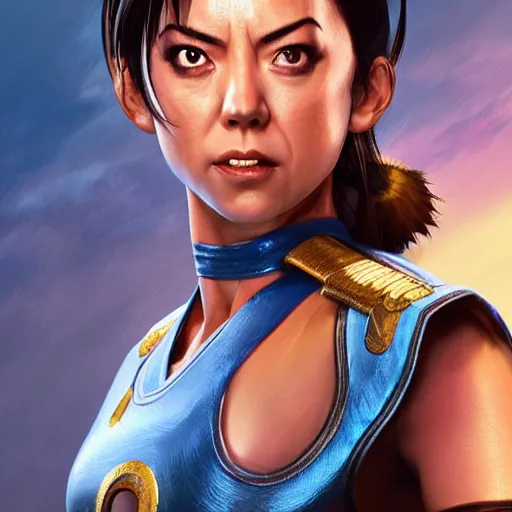 Prompt: aubrey plaza as chun li street fighter, ultra realistic, concept art, intricate details, highly detailed, photorealistic, octane render, 8 k, unreal engine, art by frank frazetta, simon bisley, brom