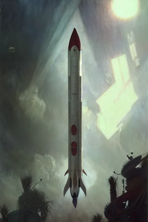 Image similar to hyperrealist pencil sketch of retrofuturism rocket ship by jeremy mann and alphonse mucha, fantasy art, drawing, dynamic lighting, artstation, poster, volumetric lighting, very detailed faces, 4 k, award winning