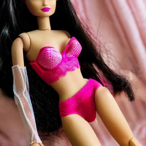 barbie doll in panties and bra, lace, full length