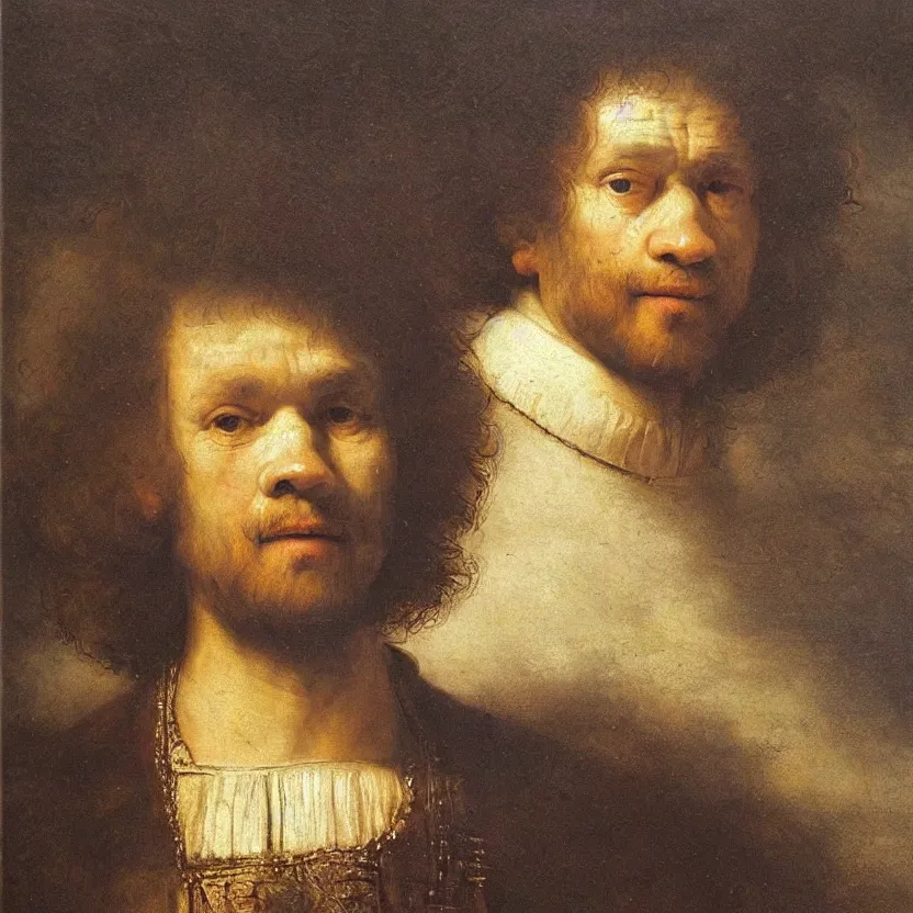 Prompt: A beautiful portrait of the most handsome man that has ever lived by Rembrandt van Rijn; masterpiece; masterpiece; masterpiece; masterpiece; masterpiece