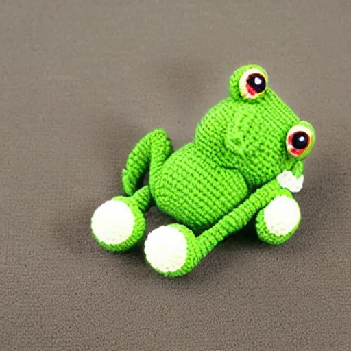 Image similar to cute frog Amigurumi