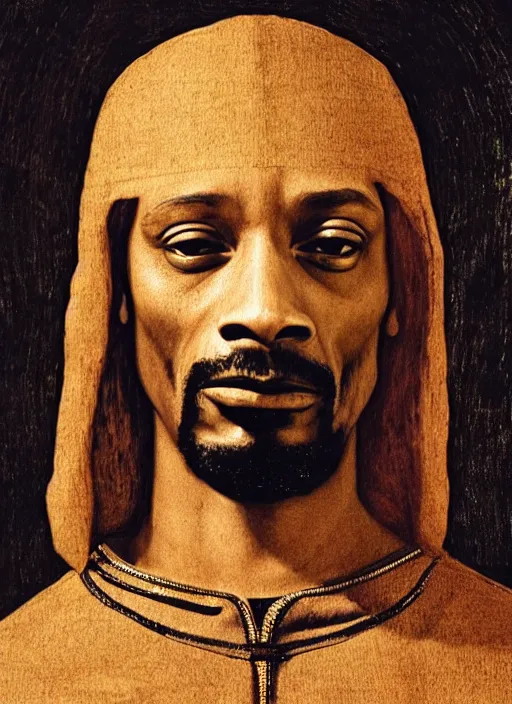 Image similar to a very high resolution image from a new movie, snoop dogg. drawn by leonardo da vinci. mountains, directed by wes anderson