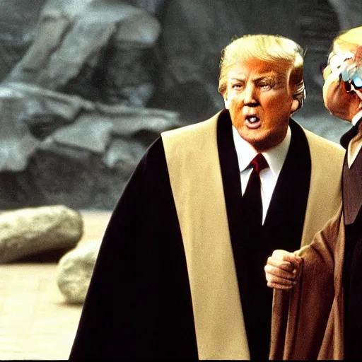 Image similar to still of richard nixon and donald trump as master and apprentice sith lords, star wars : the phantom menace ( episode i )