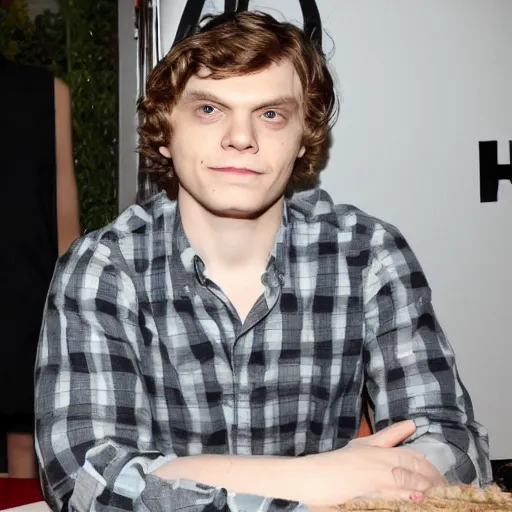 Prompt: evan peters showing his feet to the camera