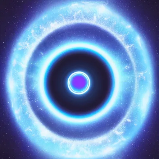 Prompt: blue circular hologram, sci - fi, cgi
