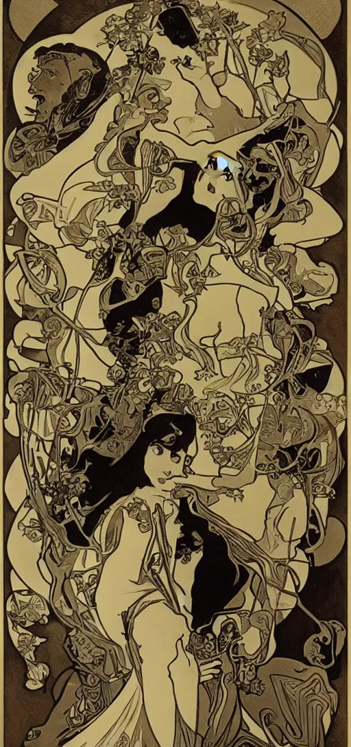 Image similar to Guernica,Alphonse Maria Mucha