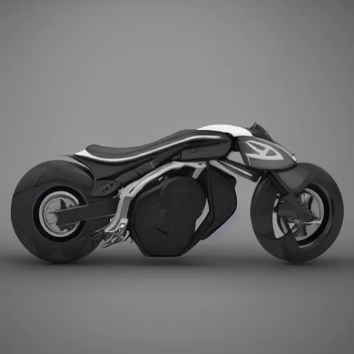 Prompt: futuristic motorbike, dark plastic, reflective, octane render