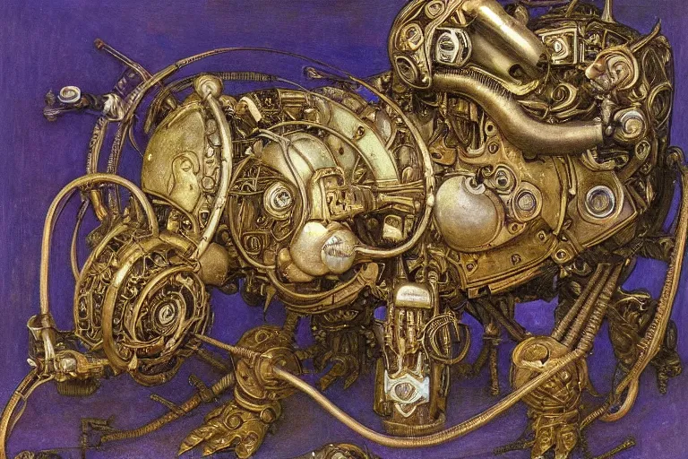 Image similar to ornate mechanical robot rat, by annie swynnerton and diego rivera and elihu vedder, symbolist, dramatic lighting, elaborate geometric ornament, art brut, soft cool colors, smooth, sharp focus, extremely detailed, adolf wolfli and ( donato giancola )