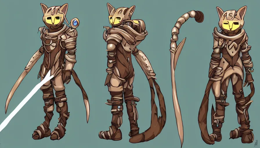 Image similar to warforged druid anime cat boy