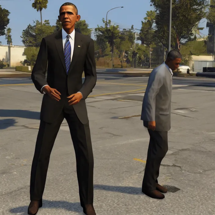 Image similar to Barack Obama in GTA V, gameplay screenshot