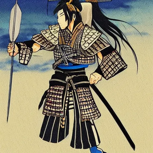 Prompt: A samurai Warrior with a Sword + Shingo anime