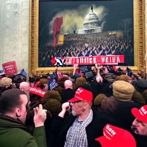 Image similar to january 6 insurrection by otto dix, claymation, trump supporters attack us capitol, hyperrealistic, aesthetic, masterpiece