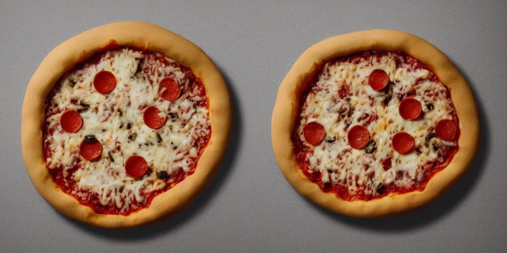 Prompt: a photo of a pizza made of playdough, photorealistic