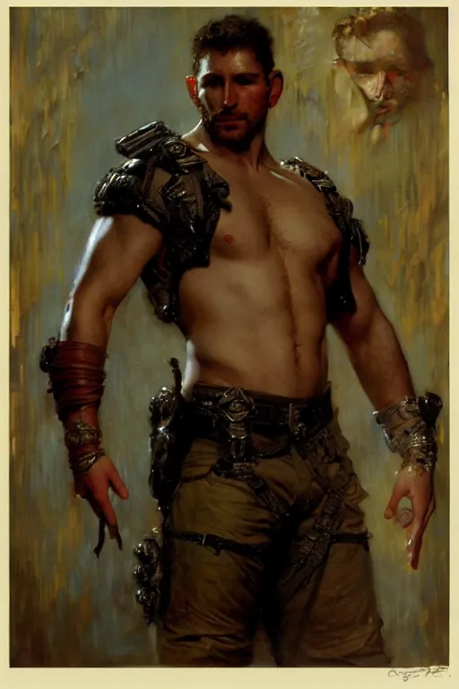 Image similar to chris redfield, painting by gaston bussiere, craig mullins, j. c. leyendecker, tom of finland