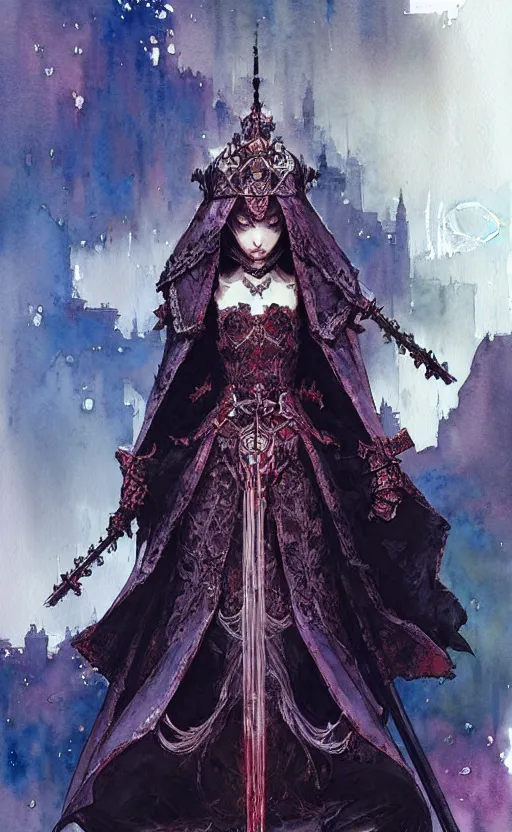 Prompt: imperial princess knight ( ( ( gothic ) ) ) girl. intricate, centered, amazing composition, colorful watercolor, by ruan jia, by marc simonetti, by robert hubert, by zhang kechun, illustration