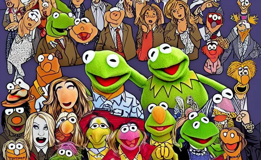 Prompt: the muppets in the style of Arcane