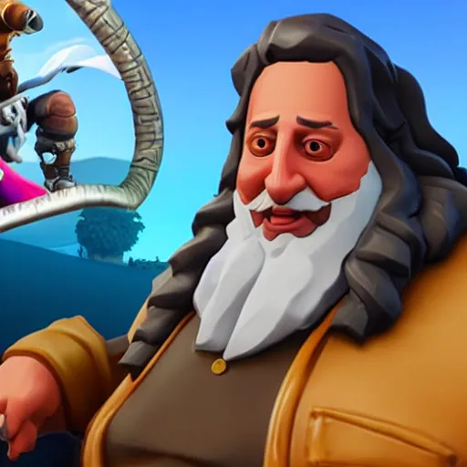 Prompt: richard stallman in fortnite