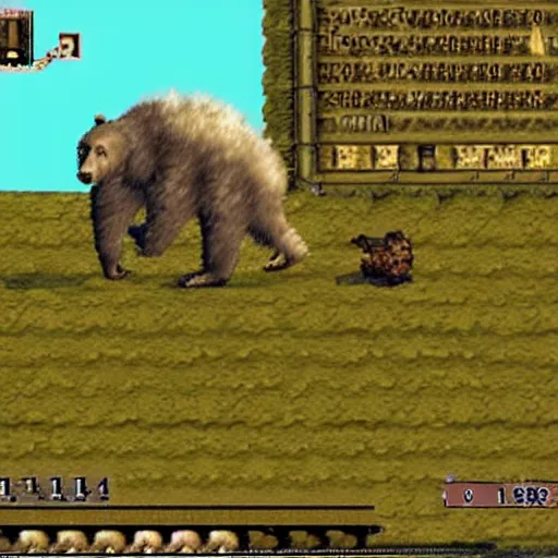 Prompt: a screenshot of a bear enemy in final fantasy 9 for the playstation 1