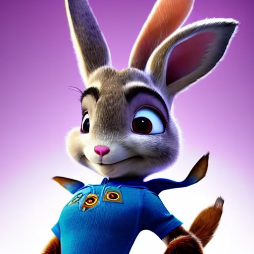 Image similar to maxim playboy judy hopps standing pin - up. zootopia ( 2 0 1 8 ). pixar studios official media. cinematic still. xenomorph.