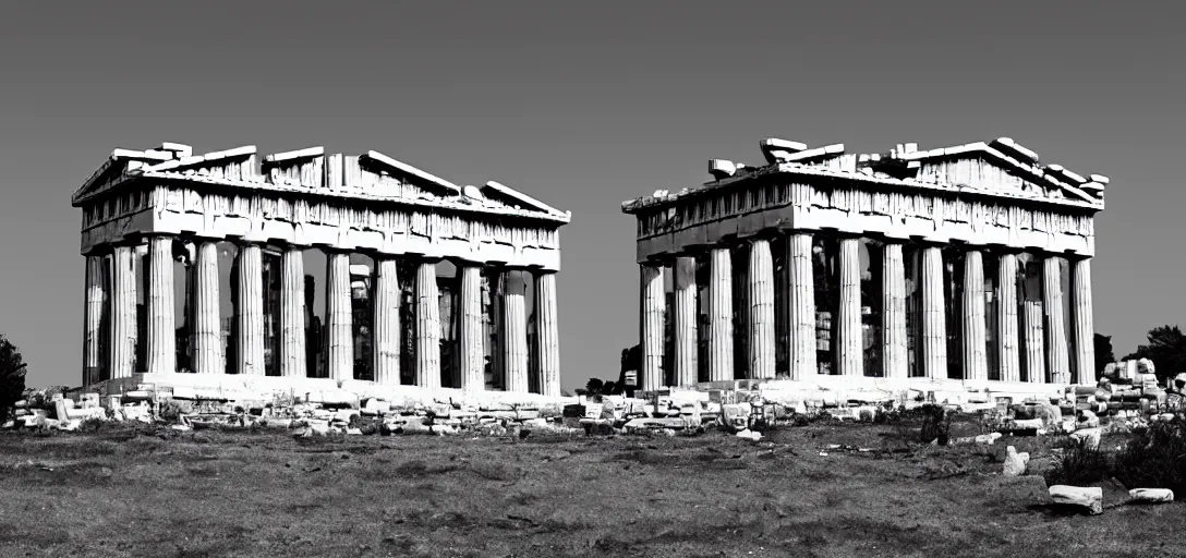 Prompt: parthenon as a tiny house