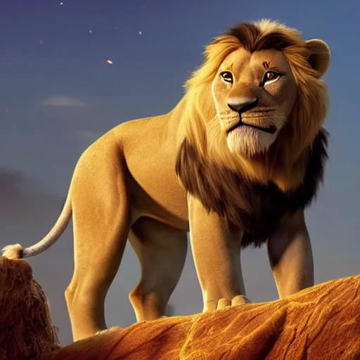 Image similar to askari scar battling the lion King Simba