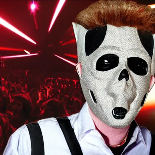 Prompt: rick astley with a slipknot mask