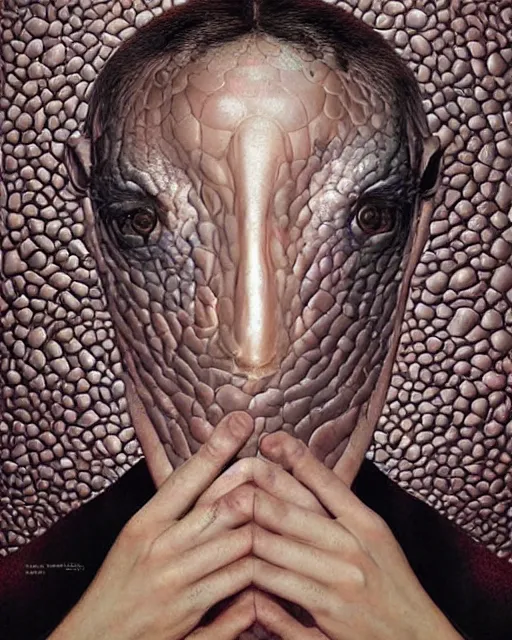 Image similar to mathematics themed surrealist art in the styles of igor morski, jim warren, and wangechi mutu, intricate, hyperrealistic, accurate facial details, profile picture with chromakey!!!!! background, volumetric lighting