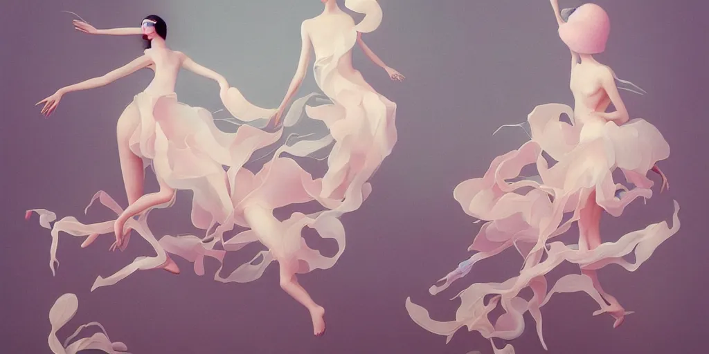 Image similar to breathtaking delicate painting creatures, by hsiao - ron cheng, bizarre compositions, many exquisite detail, pastel colors, 8 k