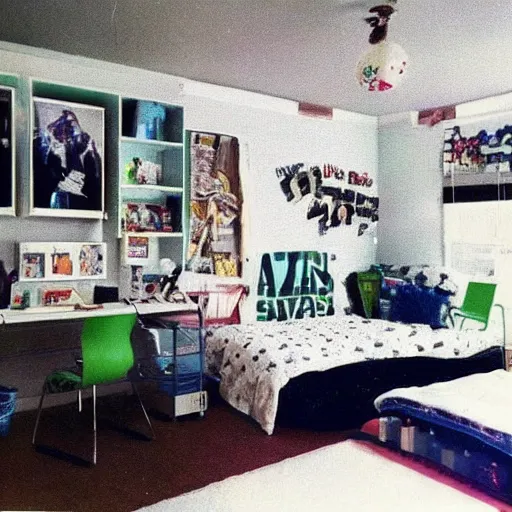 Image similar to photo of a teen's bedroom from 1985