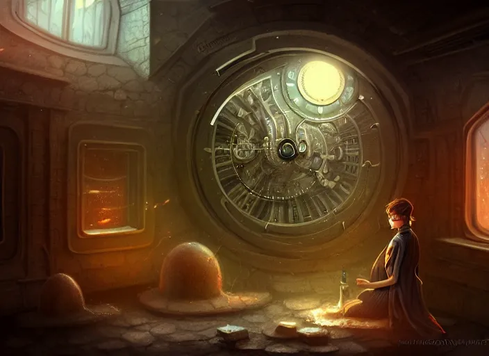 Image similar to time travel machine, time travel, illustration, high quality, details, intricate, atmosphere, highly detailed, cinematic, digital painting, deviantart, cinematic, concept art