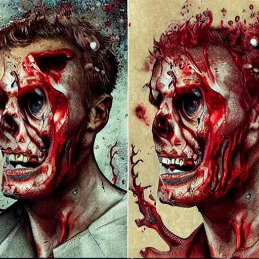 Image similar to navalny became bloody ugly lovecraftian degenerate abomination, photo - realistic, color image, 2 k, highly detailed, bodyhorror, occult art