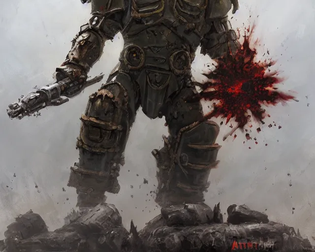 Prompt: oil painting of an ork warboss from warhammer as a doomguy, elegant, detailed, fantasy, hd shot, digital portrait, beautiful, artstation, comic style, unreal engine, by artgerm, guy denning, jakub rozalski, magali villeneuve and charlie bowater