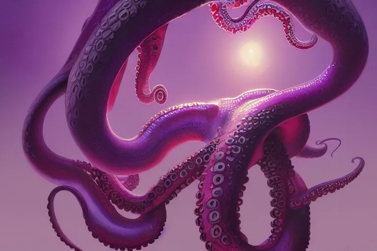 Image similar to Purple octopus, elegant, intricate, retrofuturistic digital painting, artstation, concept art, smooth, sharp focus, illustration, art by artgerm and greg rutkowski and alphonse mucha