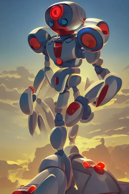 Image similar to metabots medabots medarotto medarot robot minimalist comics, behance hd by jesper ejsing, by rhads, makoto shinkai and lois van baarle, ilya kuvshinov, rossdraws global illumination ray tracing hdr radiating a glowing aura