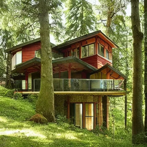 Image similar to very beautiful house in the forest