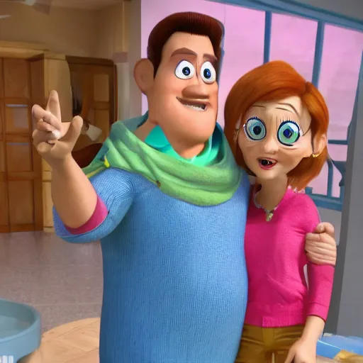 Image similar to pixar character transgender woman with down syndrome