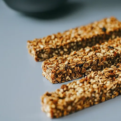 Image similar to high resolution photo of granola bar, michelin star, very tasty, food photography, instagram, trending