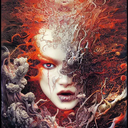 Prompt: realistic detailed image of Marshmallows by Ayami Kojima, Amano, Karol Bak, Greg Hildebrandt, and Mark Brooks, Neo-Gothic, gothic, rich deep colors. Beksinski painting, part by Adrian Ghenie and Gerhard Richter. art by Takato Yamamoto. masterpiece