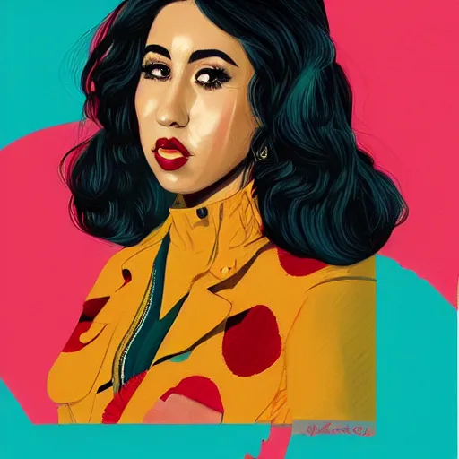 Image similar to kali uchis portrait painting by sachin teng