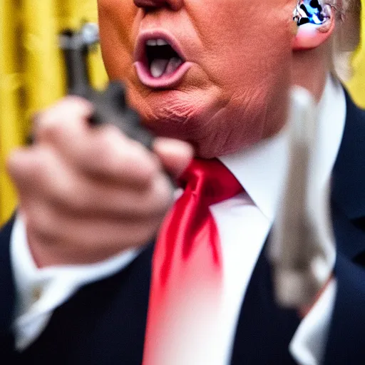 Prompt: donald trump holding a gun