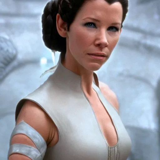 Prompt: Evangeline Lilly as Princess Leia