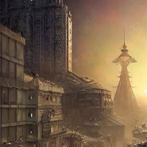 Image similar to It’s crowded streets of Russian sleeping quarters on the Moon city, Norilsk, sci-fi, fantasy, intricate, very very beautiful, elegant, highly detailed composition, digital painting, artstation, concept art, smooth, sharp focus, illustration, art by artgerm and greg rutkowski and alphonse mucha