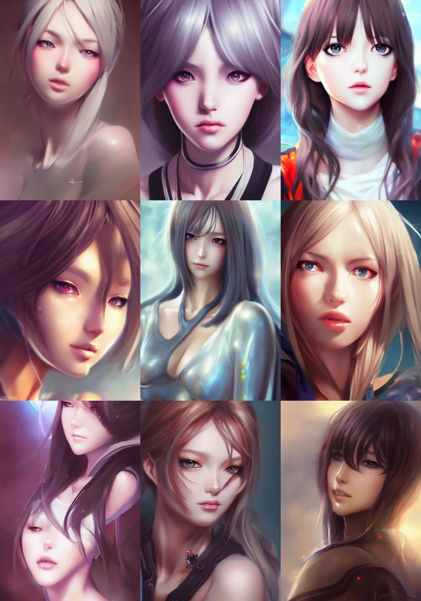 Prompt: A realistic anime portrait of a beautiful female android, digital painting, by Stanley Artgerm Lau, Sakimichan, WLOP and Rossdraws, digtial painting, trending on ArtStation, SFW version