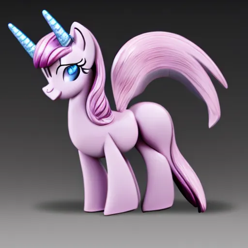 Prompt: studio photo of a ceramic figure, in the shape of a my little pony. photorealistic, minimalist, ultra detailed.