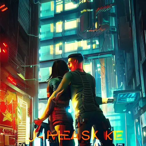 Image similar to book cover of a novel featuring sgt chase meeting the love of his life in jail, cyberpunk setting, 4 k resolution