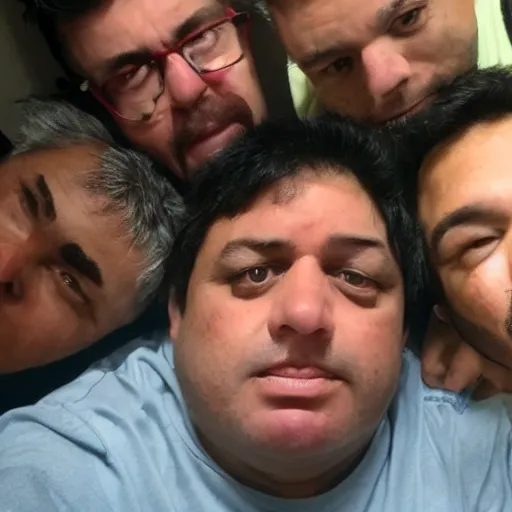 Prompt: jerry needs sleep, but his friends keep bugging him, mexican, ultra realistic, selfie