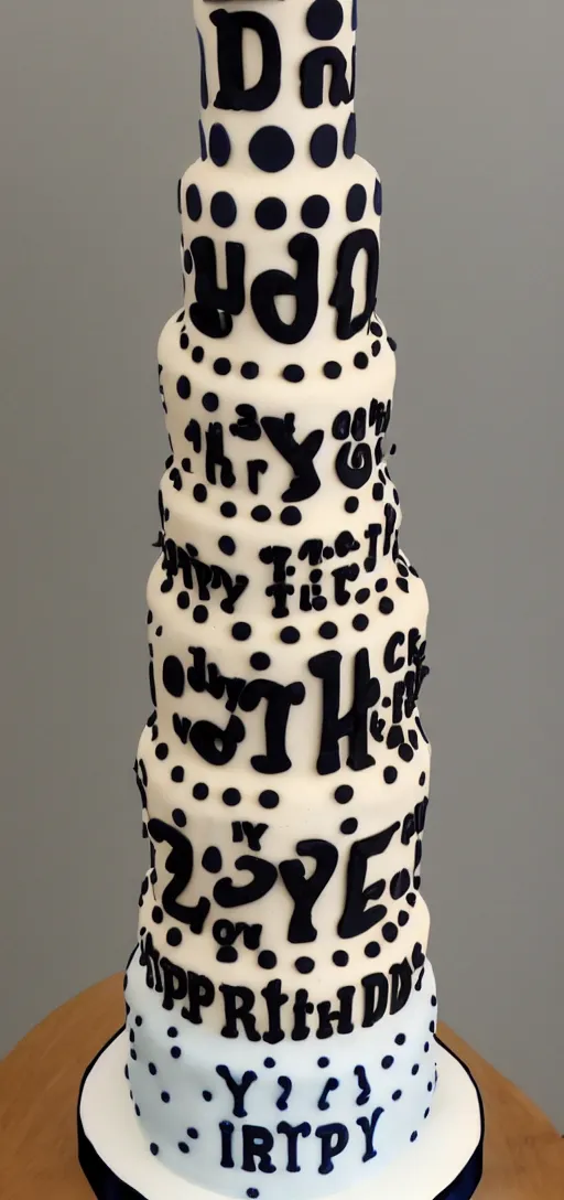 Image similar to tall 3 tiered birthday cake with a hyena laying on each tier of the cake