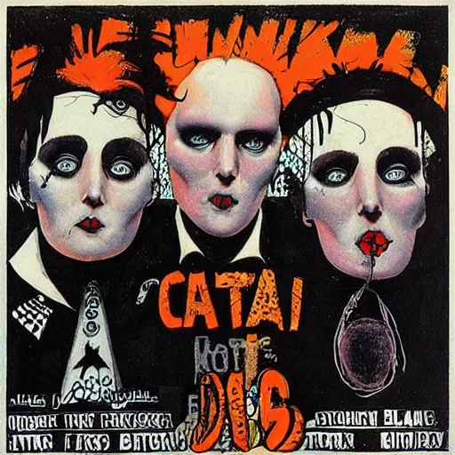 Image similar to post - punk cabaret album cover, black, white, orange, psychedelic, new age, magic, enki bilal