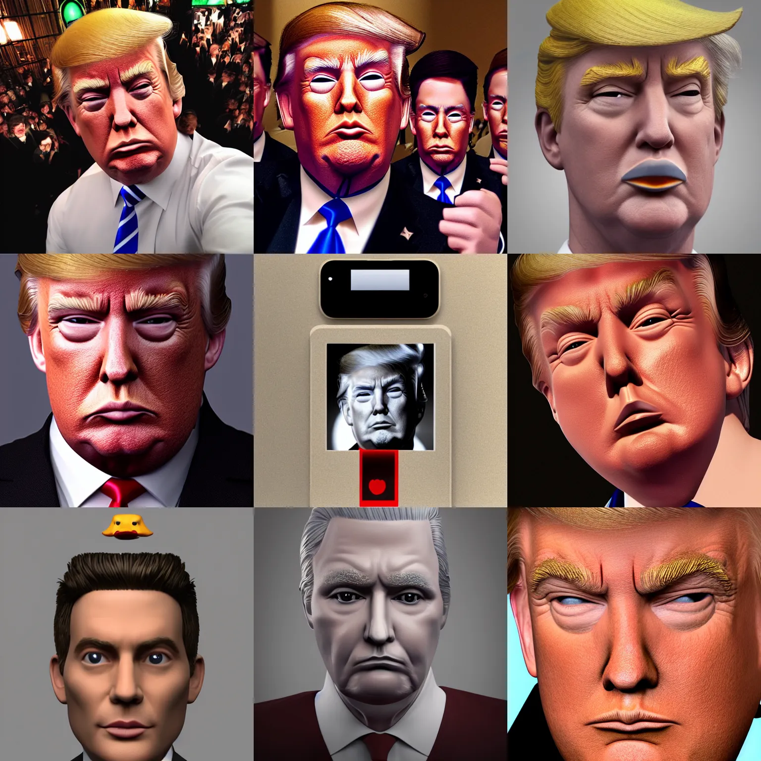 Prompt: trump duckface selfie, photorealistic, 8k, award winning, octane render